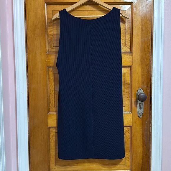 Reformation Sleeveless Navy Ribbed Knit Mod Dress Women’s Large - Picture 5 of 7
